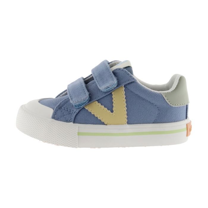 Victoria Baskets pour enfants - VICTORIA - Plano 1065189 - Bleu (Jeans) - Scratch - Semelle intérieure rembourrée