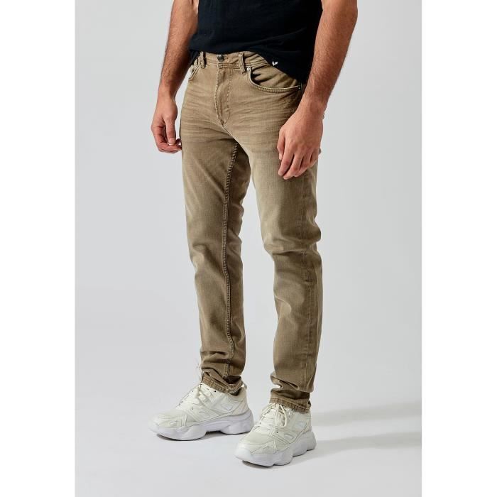 Jean slim Homme DARKO KAPORAL Coupe slim Braguette zippee Marron Marron Cdiscount Pret a Porter