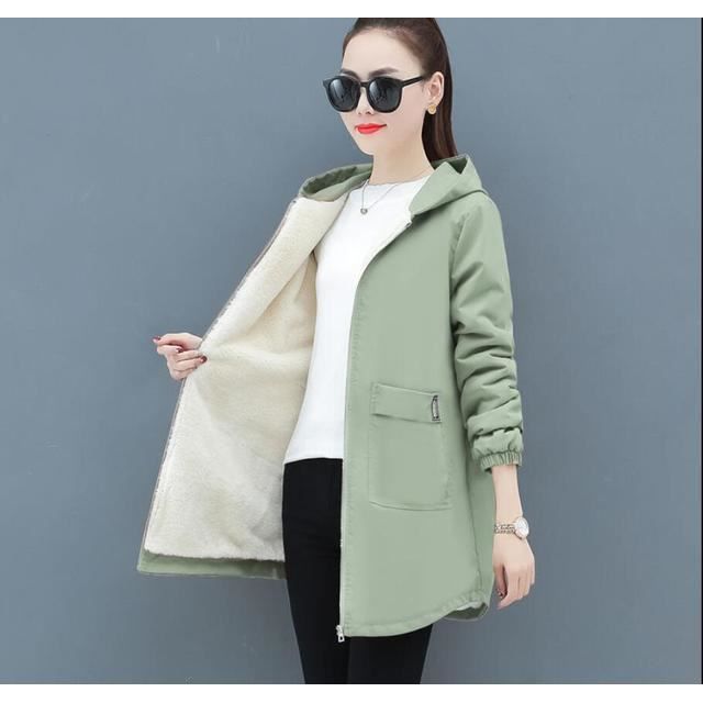 Classic Sweat Zippé Surdimensionné à Col Cheminée Pour Femmes Vert O 4522161