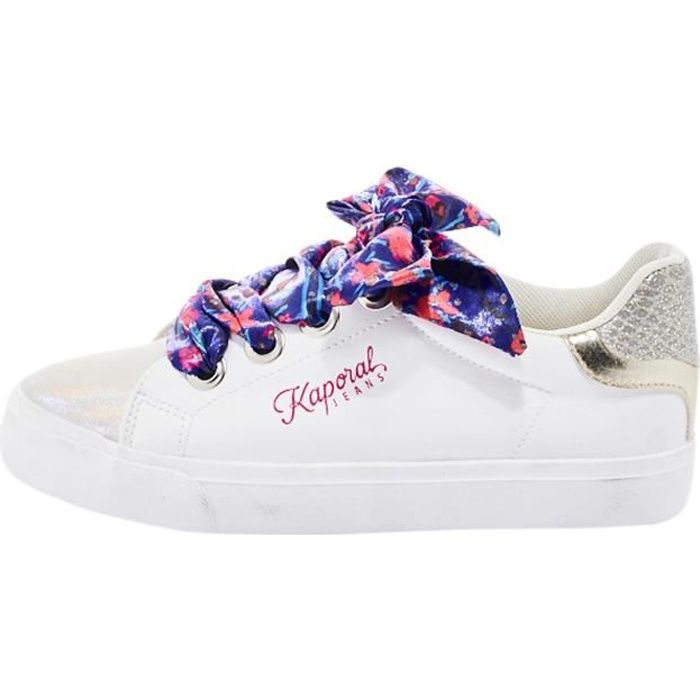 Tennis Basket Basses Kaporal Severine Blanc Irise Femme Blanc