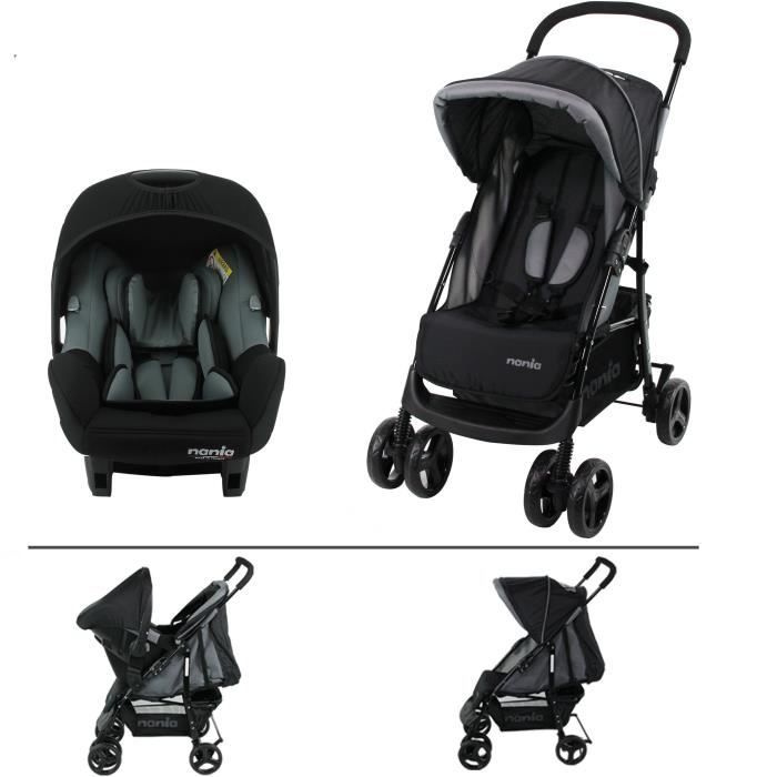 Poussette combinée NANIA Giulia - Siège auto BEONE groupe 0+ - Gris -  Cdiscount Puériculture & Eveil bébé