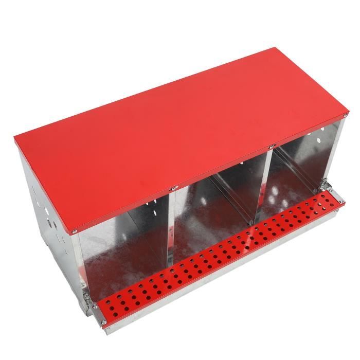 HEYOUTH Nichoir Poules 3 Compartiments - Pondoir Métal Ventilé Avec Collecte Facile Des Œufs, 80 X 52 X 48 Cm