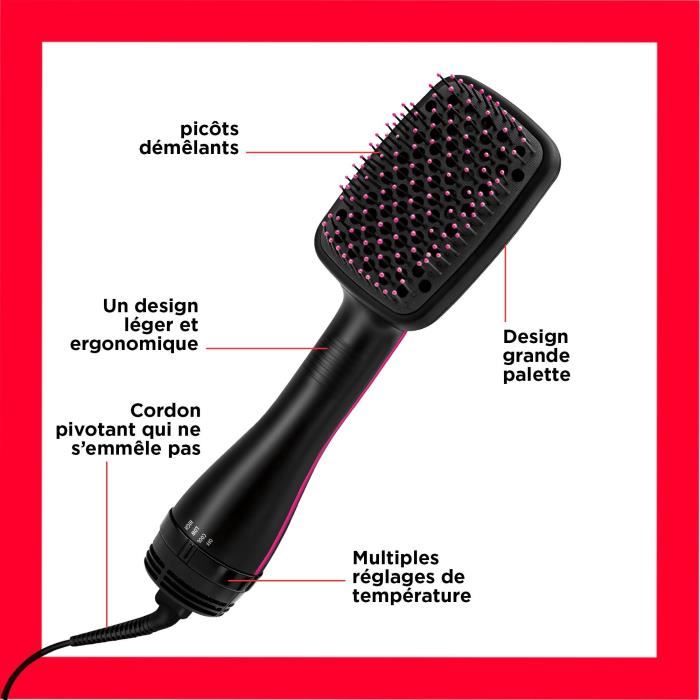 Brosse lissante REVLON Salon One-Step - RVDR5212E3 - picots démêlants - plusieurs températures