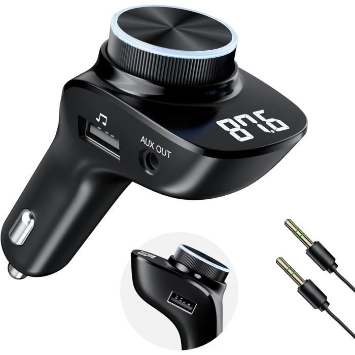 ArmorAll - Transmetteur FM Bluetooth et Chargeur USB pour Voiture, Noir