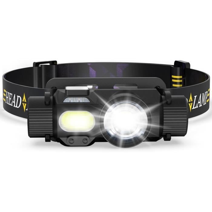 Liteband Pro Lampe Frontale à LED 1500 Lumens Super Lumineuse Rechargeable Alimentée Par Piles Pour Camping, Course à Pied, Casque De Sécurité, Camouflage