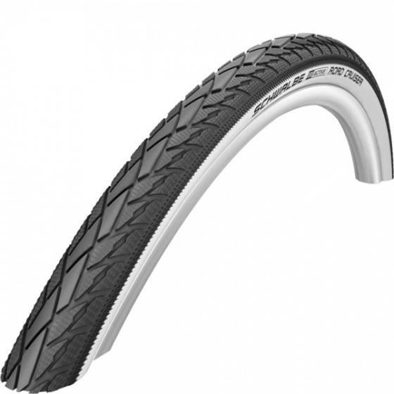 Pneu SCHWALBE Road Cruiser 28 x 1,75 Noir/Blanc - Tringles Rigides - Pour Vélos Urbains