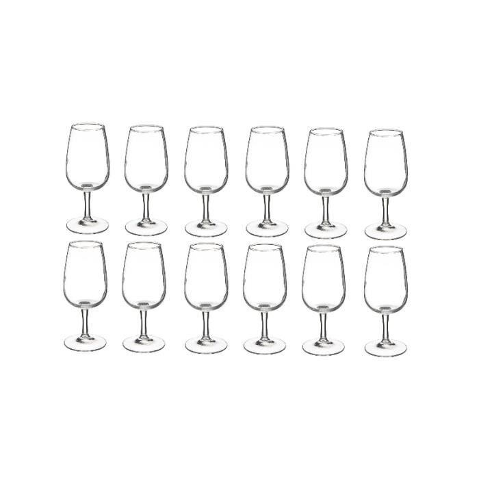 Cuisine - Lot de 12 verres à vin - 21 cl - Viticole Transparent
