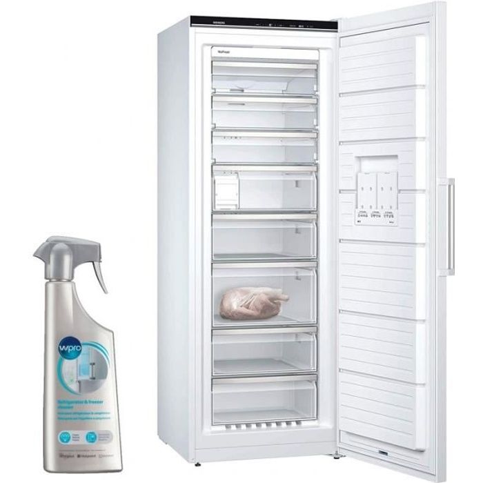 Congélateur armoire vertical blanc SIEMENS - Froid ventilé - 365L - No-frost - Autonomie 25h