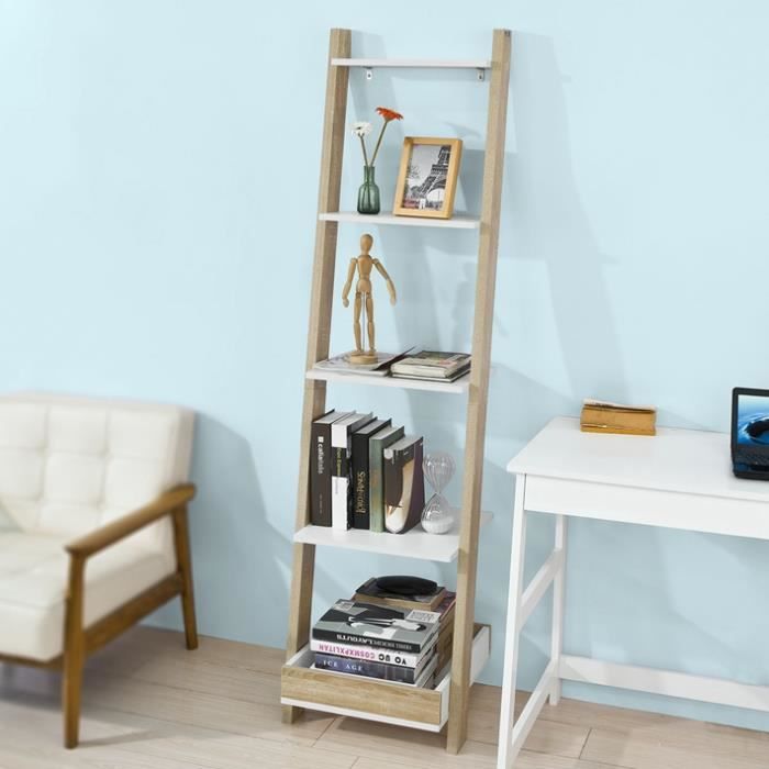 Sobuy Frg229 Wn Etagere Echelle Escalier 5 Niveaux Rangement