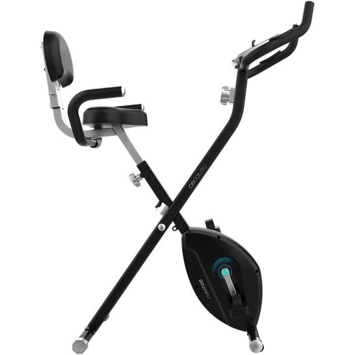 Vélo D'appartement Pliable IDMarket Avec Dossier, Selle Réglable Et écran LCD Velo De Course