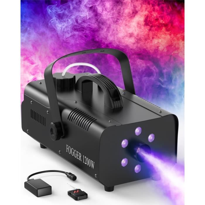 1200W Machine à Fumée Avec 6 LED Lères Contrôlables En Couleur,UKing