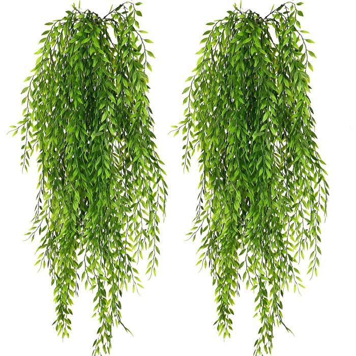 2 Pack Plante Artificielle Plantes Fausse Plante Plastique Tombante