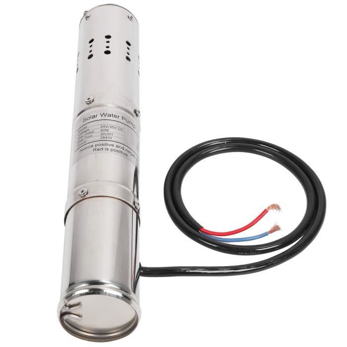 Pompe de puits solaire 3 T/H, 63M, en acier inoxydable, sans balais, 600W,DC 48V, contrôleur externe, sortie 1.25  13