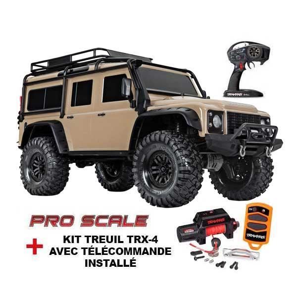 Vehicule radiocommande TRX 4 Land Rover Defender avec treuil sable 4x4 1 10 Traxxas Cdiscount Jeux Jouets