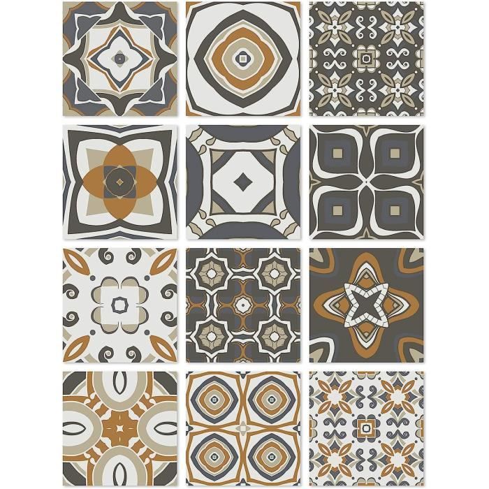 Autocollant Carrelage Motif Grains De Café Marron - 10x10, 15x15, 20x20 Cm - Neuf