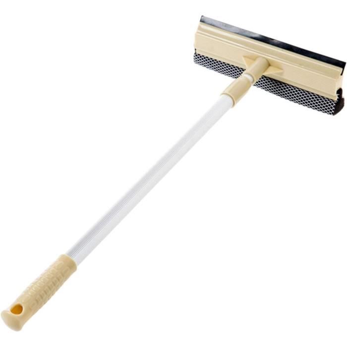 Raclette à Vitres Avec Manche Extensible 300 Cm - Lame Silicone, Brosse Microfibre - Professionnelle, Pour Fenêtres Et Voiture