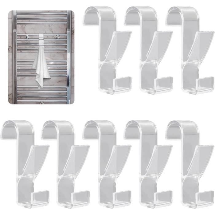 6 Pieces Crochet Pour Radiateur Sèche-Serviettes Universel - Plastique, Blanc
