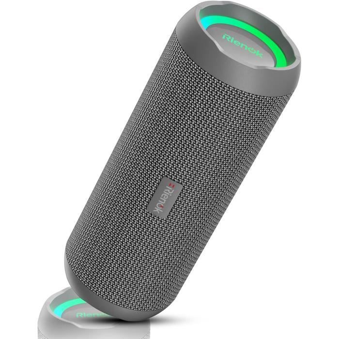 Enceinte Bluetooth Portable Lumineuse - Bluetooth 5.3, Autonomie 24h, étanche IPX5 - Avec Effets Lumineux, TWS