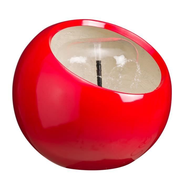 Ubbink Fontaine Ribera Bassin Sphère Incurvée Avec Réservoir Deau Rouge