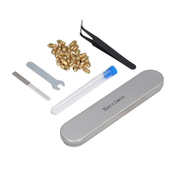 Fdit Buses D'extrudeuse 15 Buses En Laiton Pour Imprimante 3D De 0,02