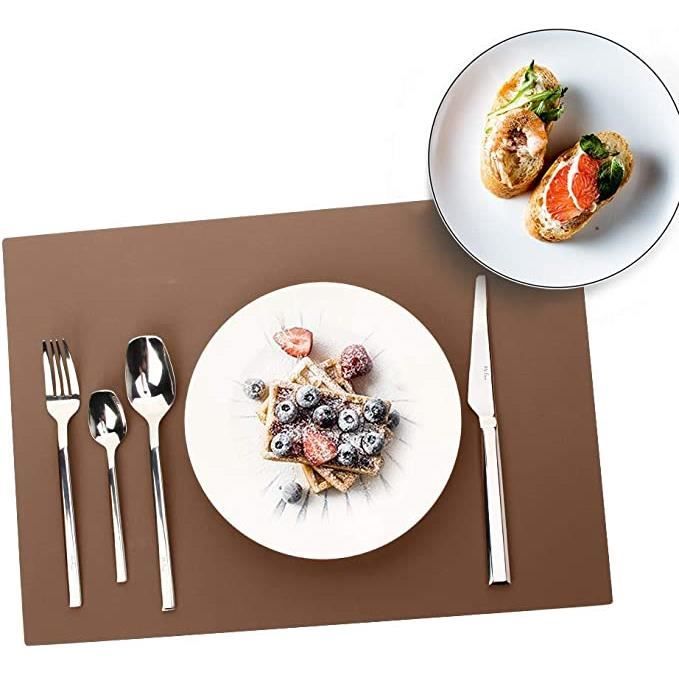 Lot De 8 Sets De Table En PVC - Brun, Isolation Thermique Et Anti-taches - Neufs