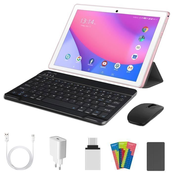 Tablette 10 Pouces – Android 13 – 12 Go RAM – 128 Go ROM – Octa-Core – WiFi 6.0 – Rose