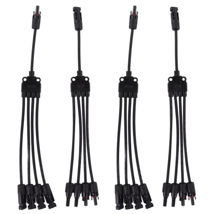Dongge Connecteur Solaire Y Parallèle 3 Vers 1 - Adaptateur Panneau Photovoltaïque MC4 IP67
