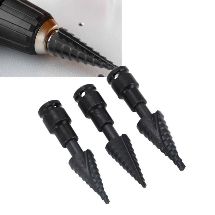 Foret étagé HSS Cobalt 4-12 Mm – 9 Tailles, Tige Hexagonale, Pour Acier Inoxydable, Fer, Cuivre, Aluminium