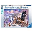 Puzzle 2000 pièces Ravensburger - Loups dans la neige - Animaux - Violet-1