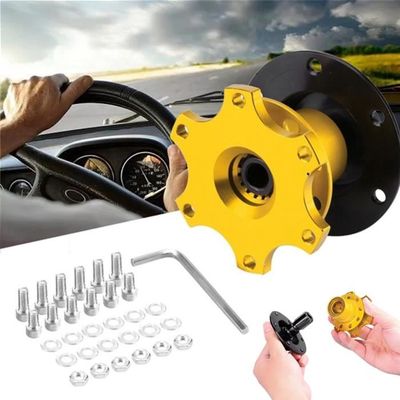 Moyeu De Volant Plat à Dégagement Rapide Doré E-4817 - Compatible Tuning Sport Auto