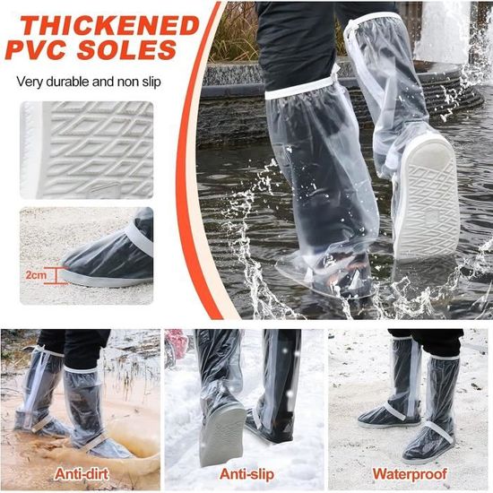 Couvre-chaussures imperméables, réutilisables, pour la pluie, la neige,  l'extérieur, antidérapant, imperméable des orteils au[S935] - Cdiscount