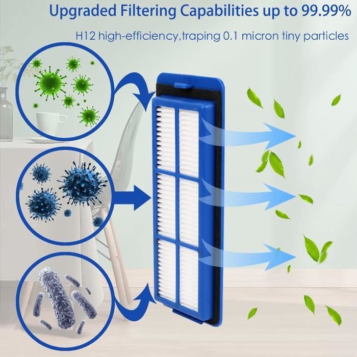 Compatible avec Eufy G50 Hybrid, L60 Hybrid / L60 Hybrid SES Pièces de Rechange pour Aspirateur Rouleau Brosse Latérale Filtre Hepa Chiffon de Serpillière Sac à Poussière Accessoires  6