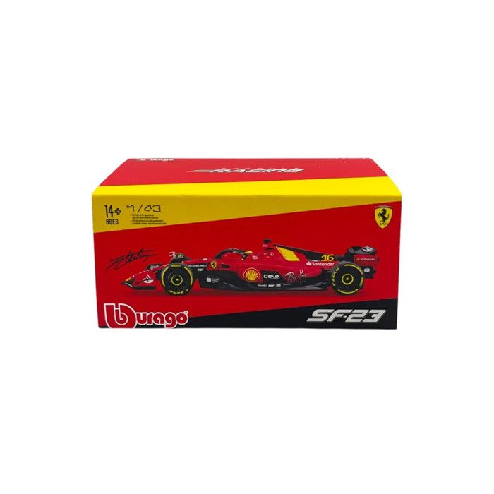 Bburago Coffret Cadeau Ferrari SF-23 – 2 Voitures 1:43 – Charles Leclerc – Livrée Standard Et Monza – Officiel Ferrari – Dès 3 Ans
