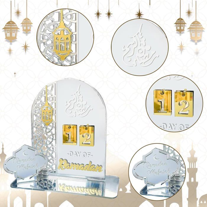 Gatuida Calendrier de L'avent Ramadan 2026 en Acrylique Noir