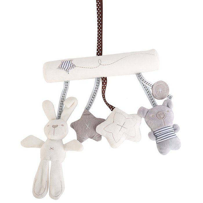 Mobile Bébé Rotatif - Hochet Suspendu Pour Berceau Ou Poussette - En Feutre Et Bambou - 42x26 Cm - Décoratif Et Attrayant - 7
