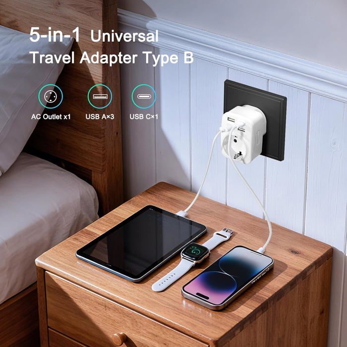 Adaptateur USB-C Vers USB 3.0 Mâle/femelle - Vitesse 5 Gbit/s - LED Respirante - Aluminium - Plug & Play - Pour Clavier, Disque Dur, Téléphone