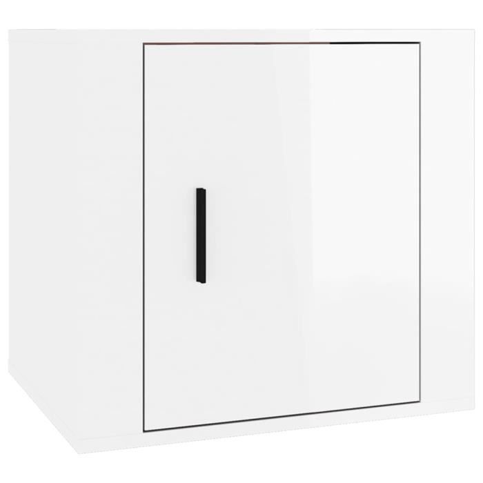 Tables de chevet 2 pièces Blanc brillant 50x46x50 cm Tables de chevet 2 pièces Blanc brillant 50x46x50 cm