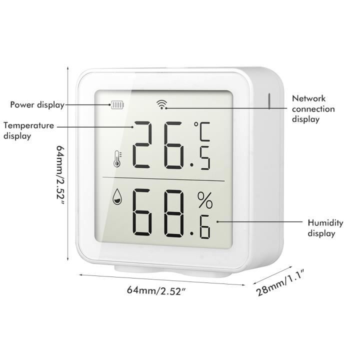 Hygromètre à capteur d'humidité WiFi Intelligent Thermomètre à
