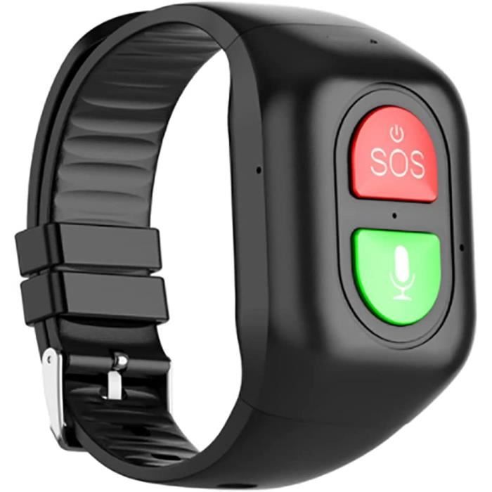 Montre connectée,SOS bouton senior gps wifi montre bracelet fréquence  cardiaque pression artérielle d'urgence sos aîné - Type Black - Cdiscount  Téléphonie