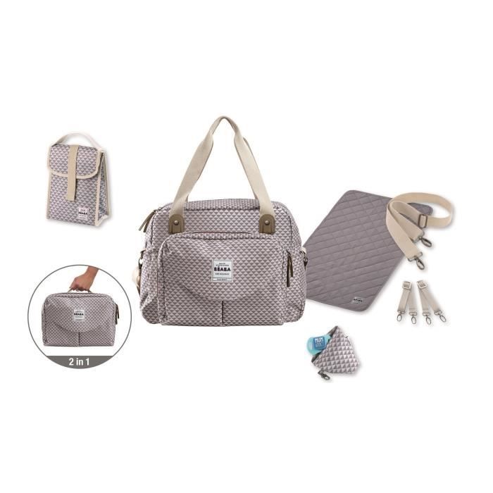 Sac à langer sydney 2 PLAY PRINT Grey BEABA, Vente en ligne de Sac à langer