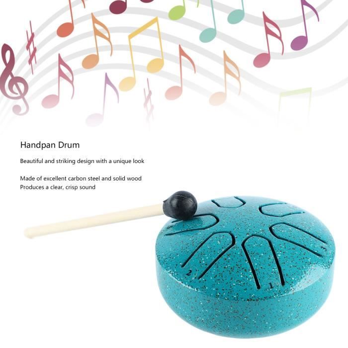 Dioche Tambour Handpan Handpan Drum Professional Mini 6 Note Worry Free  Tongue Drum Percussion Instrument avec Drumstick (Bleu - Cdiscount  Instruments de musique