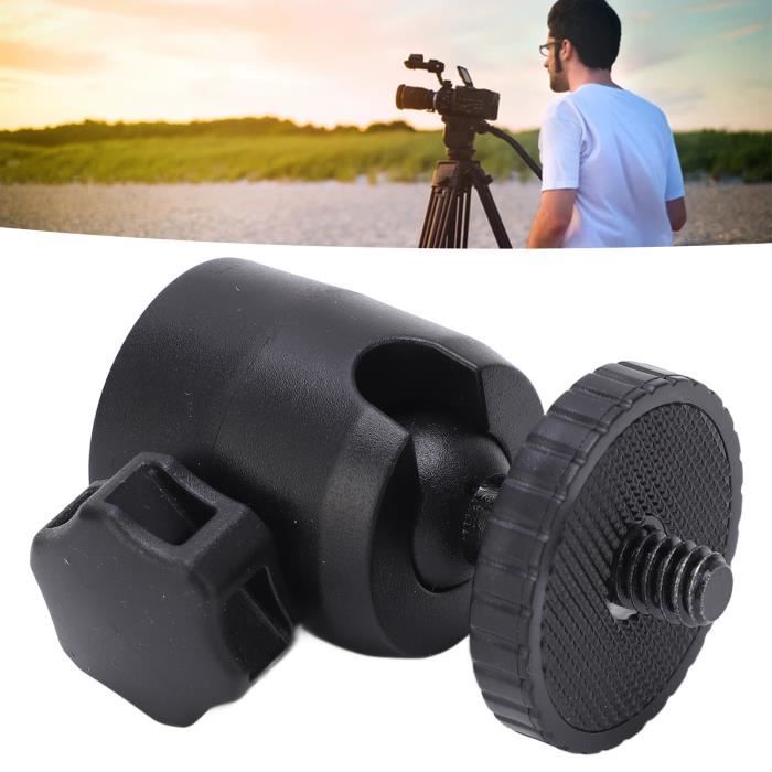 Goshyda Tête De Trépied, Tête De Trépied Panoramique Rotative à 360 Degrés En Alliage D'aluminium QJ-01 Avec Niveau D'échelle Pour Pince Suisse Arca