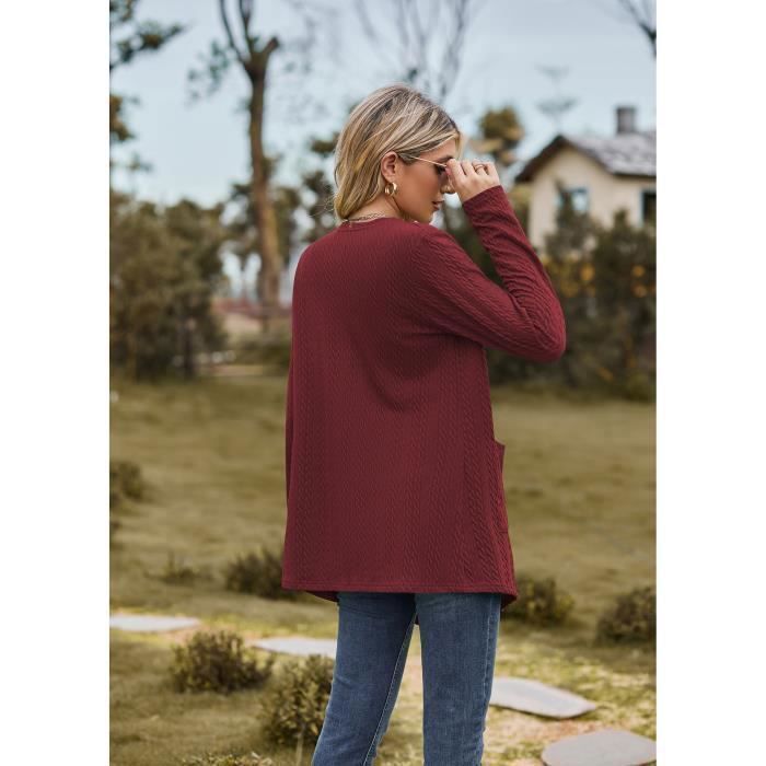 Cardigan En Tricot Surdimensionné De Couleur Unie Vintage