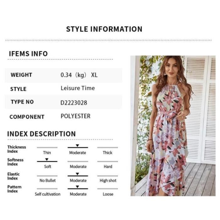 Robe femme Été chic et elegant Vacances à la plage Imprimé - Red LC Red