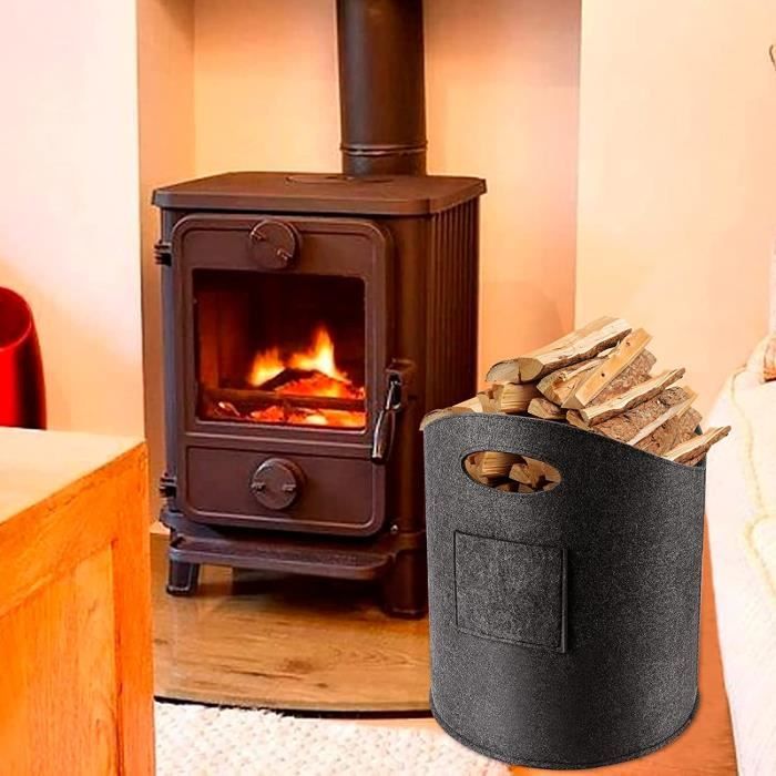 Panier à bois de chauffage pour bois de cheminée, grand panier à bois de  chauffage, sac