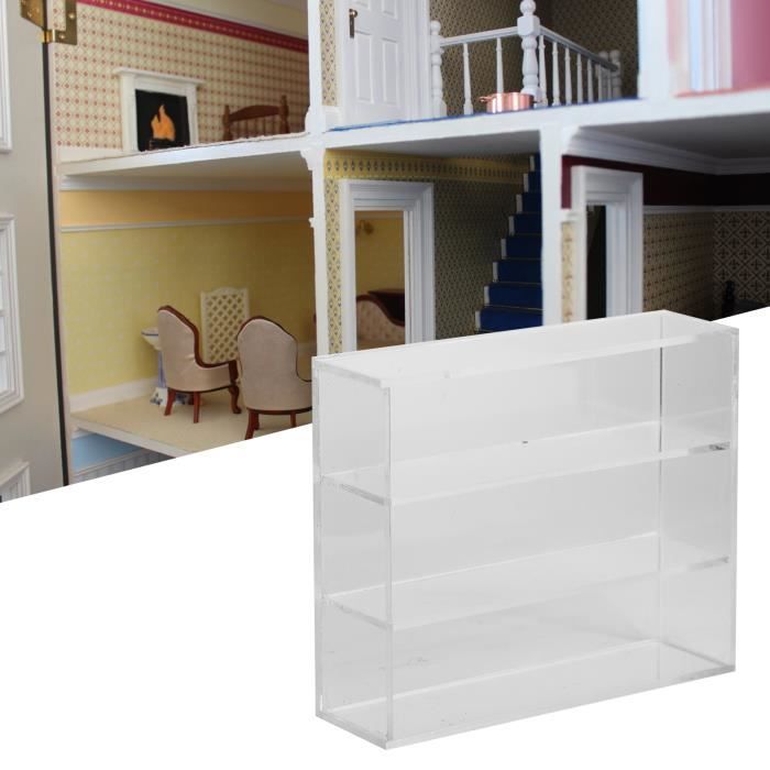 Étagère Bibliothèque Maison de Poupée 1/12 à 3 Tiroirs, Couleurs