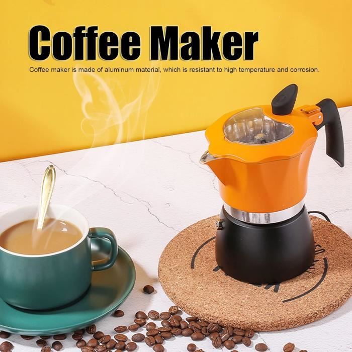 Moka Cafetière Moka 2 Tasse 100 ML Moka Pot Double Tête En Acier