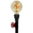 Lampadaire sur pied moderne Robin 120cm métal noir et rouge compatible LED-2
