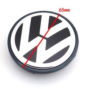 SkinoEu Lot De 4 Enjoliveurs Cache Moyeux 65mm - Compatible VW 3B7 601 171 / 6U7 601 171 - Noir