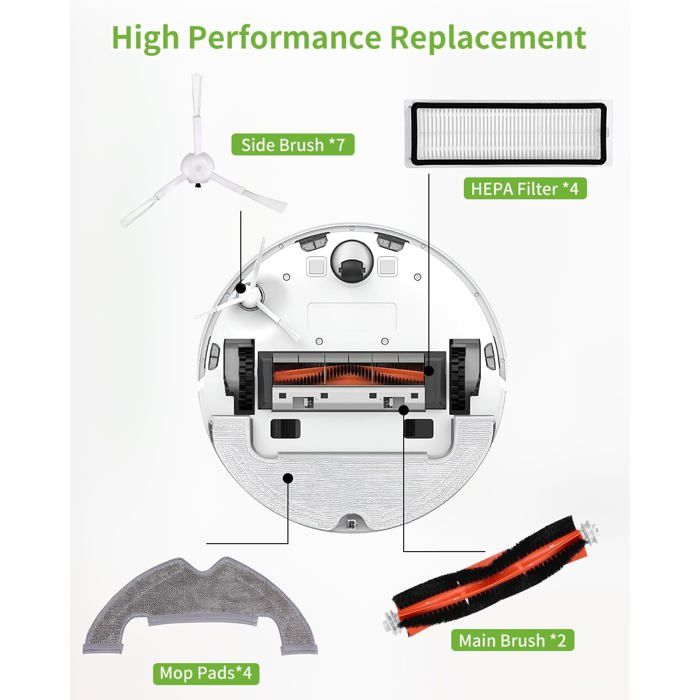 Compatible For Dreame D10 Plus Gen 2 RLD32GD Robot Vacuum Cleaner Parts Main Side Brush Mop Cloth Filter Dust Bag Accessories - 6